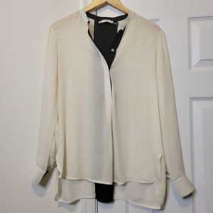 VINCE color tipped silk blouse